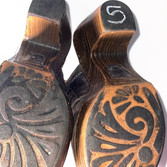 Born 'Ibra' Platform Slide Clogs‎ Moro Metallic Leather US 7  *GS9 - Picture 8 of 8